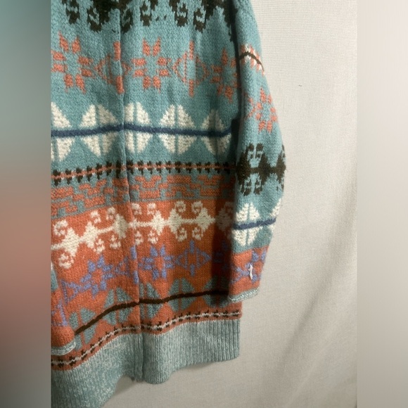 RARE~Sundance FairIsle Cardigan BLUE,PINK,PASTEL YELLOWSTONE STYLE - Picture 6 of 9